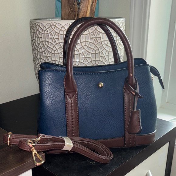 A Classy Chic Boutique Handbags - Boutique Blue/Brown Handbag
